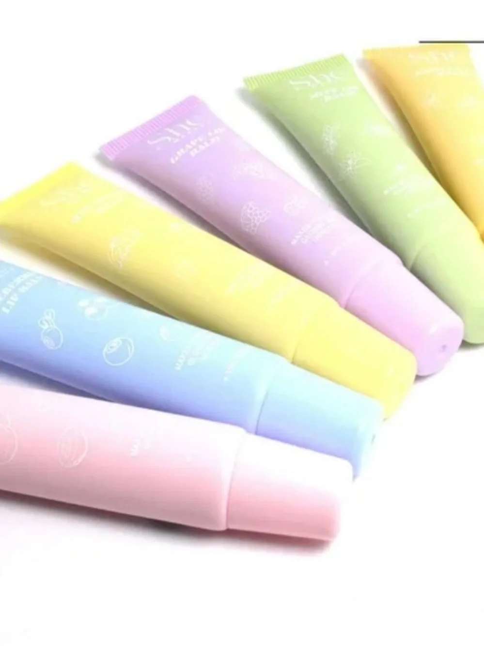 New She Lip Balm Bundle - Peach, Blueberry, Vanilla,Grape, Mint, Banana